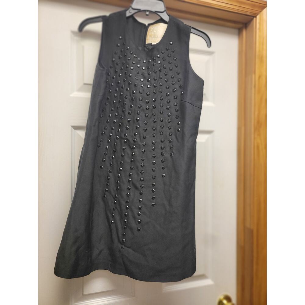 Karta Black Studded Shift Dress Medium Sleeveless Rhinestone Cocktail Party Dres